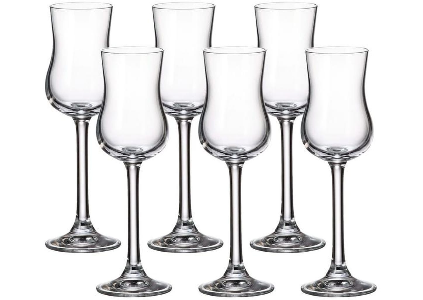 Jogo de Taças para Vinho Cristal 85ml 6 Peças Bohemia Gastro Grappa