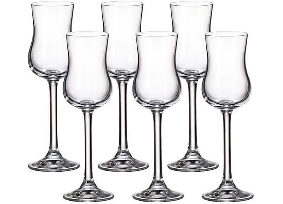 Jogo de Taças para Vinho Cristal 85ml 6 Peças Bohemia Gastro Grappa