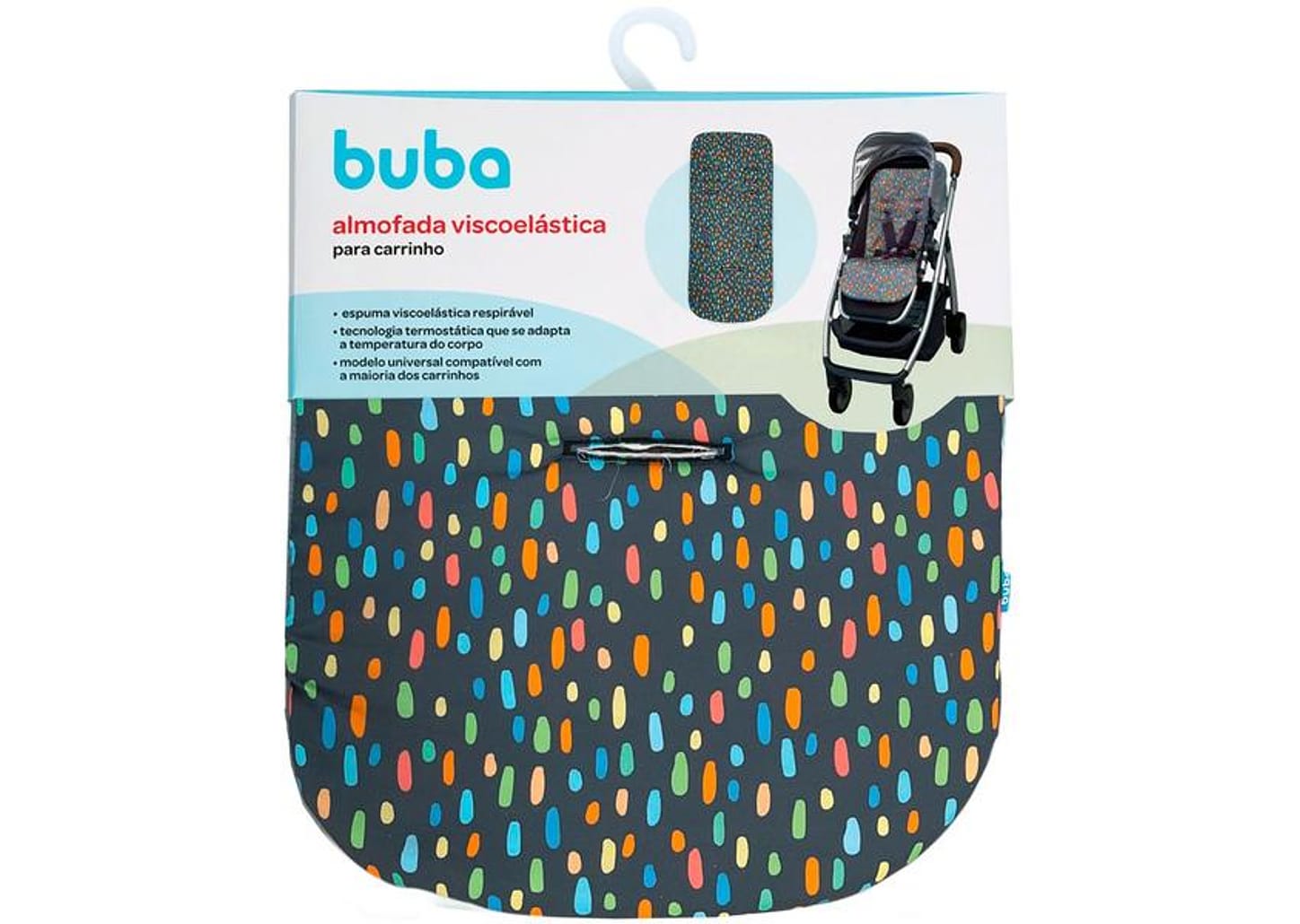 Almofada para Carrinho de Bebê Drops Buba Preto