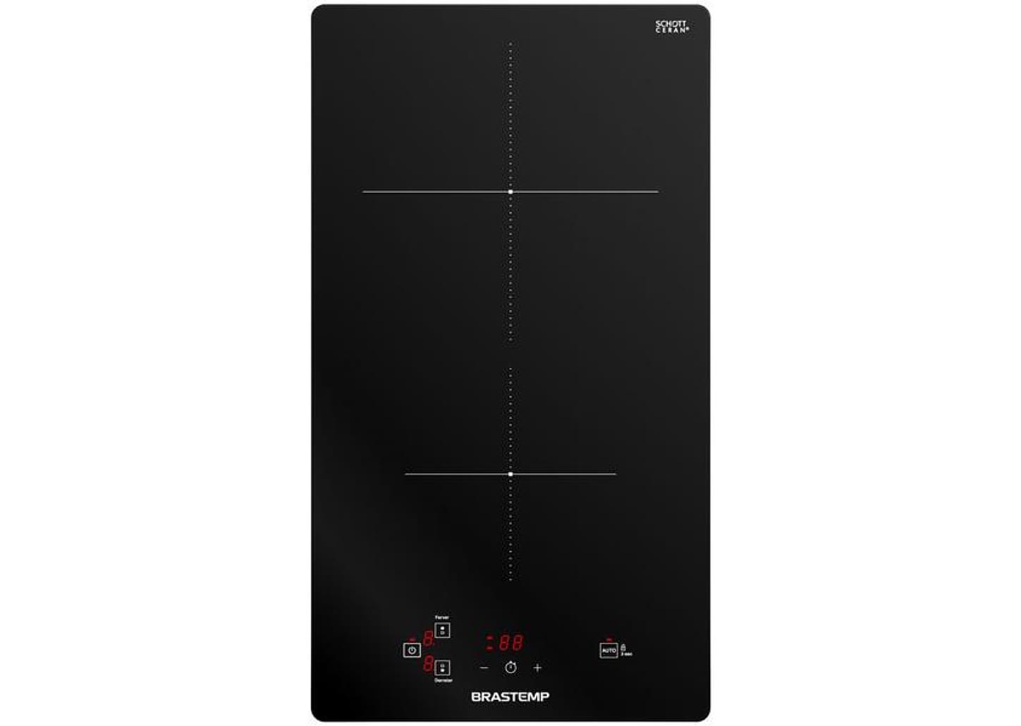 Cooktop 2 Bocas Indução Brastemp Vitrocerâmica Touch com Timer Preto Acendimento Automático BDJ31AE