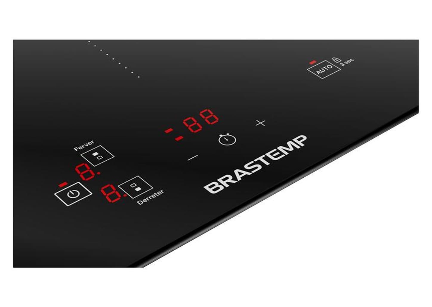 Cooktop 2 Bocas Indução Brastemp Vitrocerâmica Touch com Timer Preto Acendimento Automático BDJ31AE