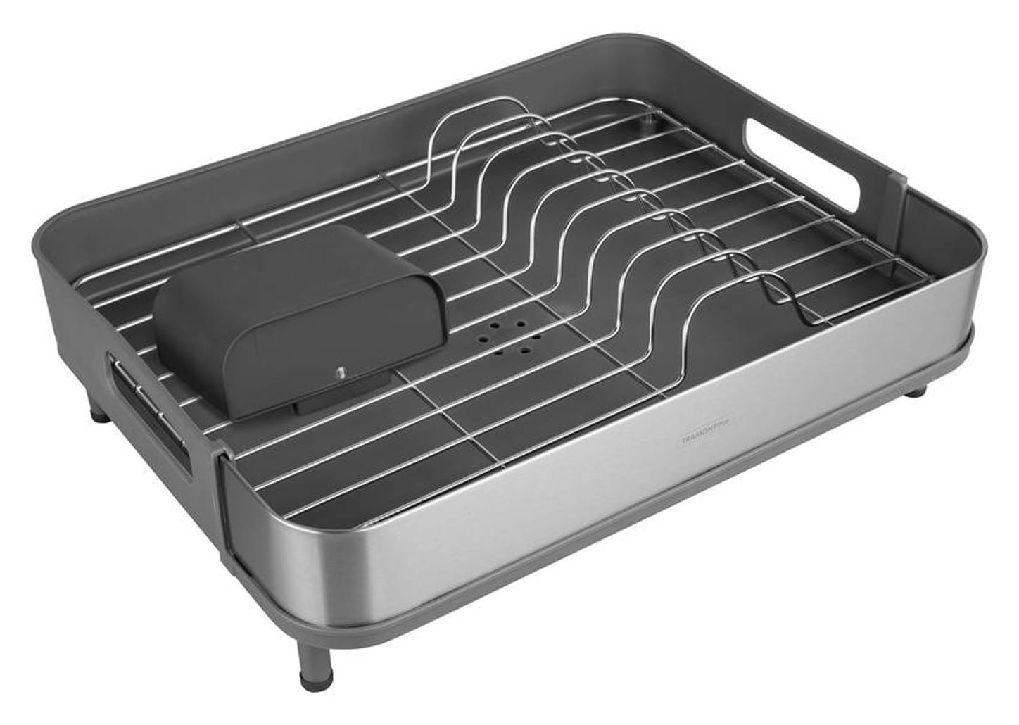 Escorredor de Louça Inox Tramontina Plurale Cinza 10 Pratos com Porta Talheres