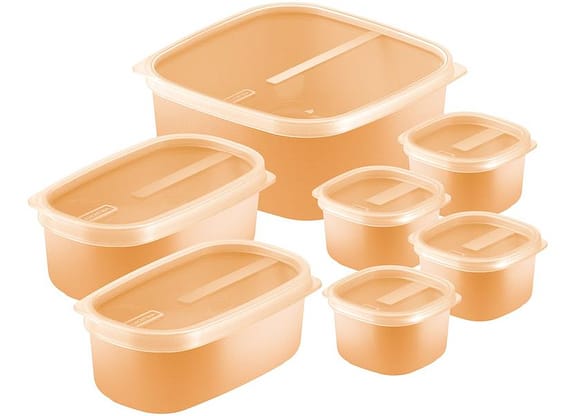 Jogo de Potes de Polipropileno Hermético Tramontina com Tampa Retangular 7 Peças