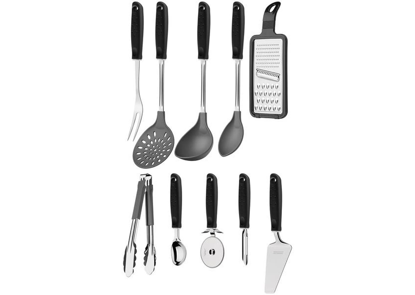 Conjunto de Utensílios Inox Tramontina Utilitá 10 Peças