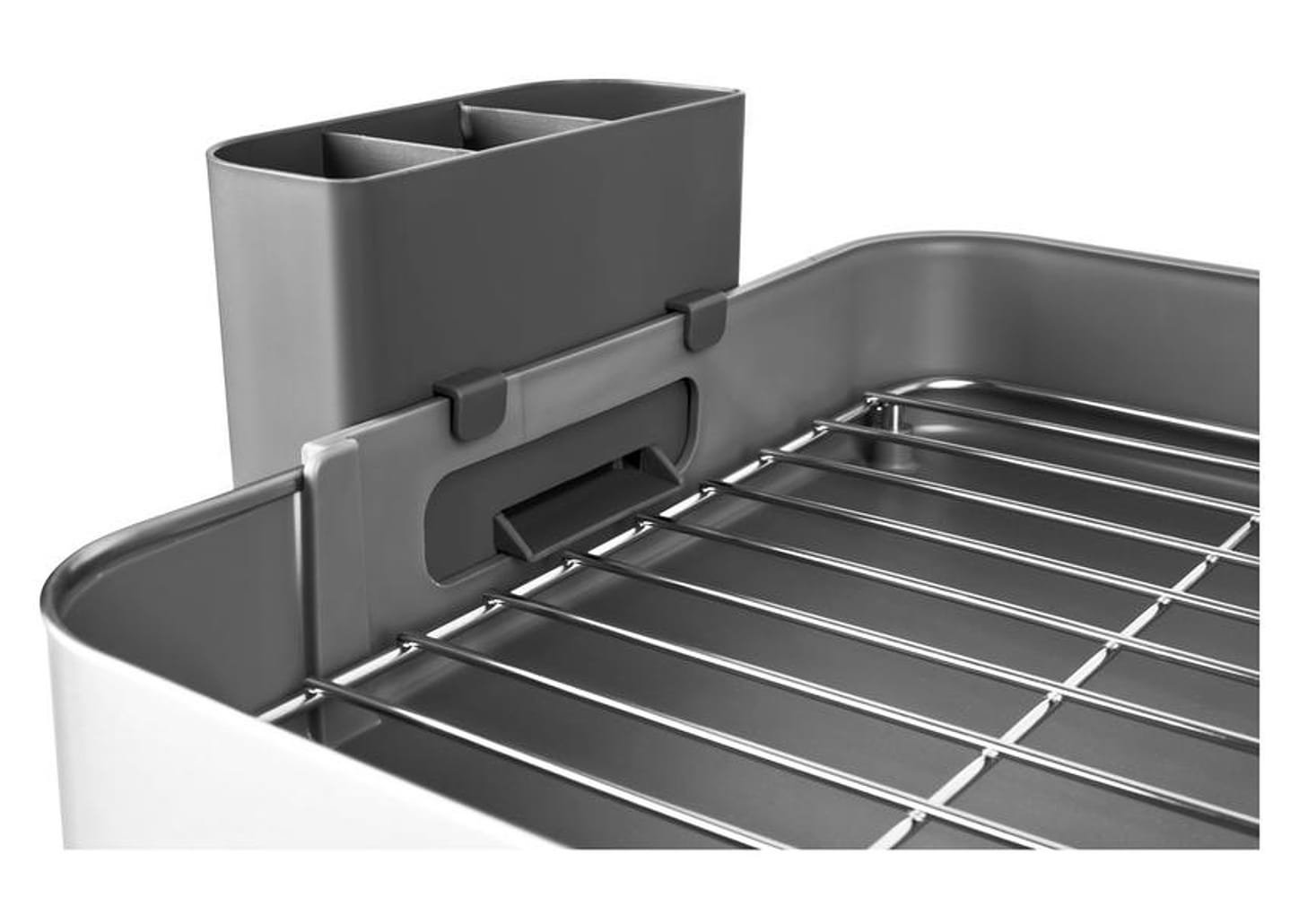 Escorredor de Louça Inox Tramontina Plurale Cinza 10 Pratos com Porta Talheres