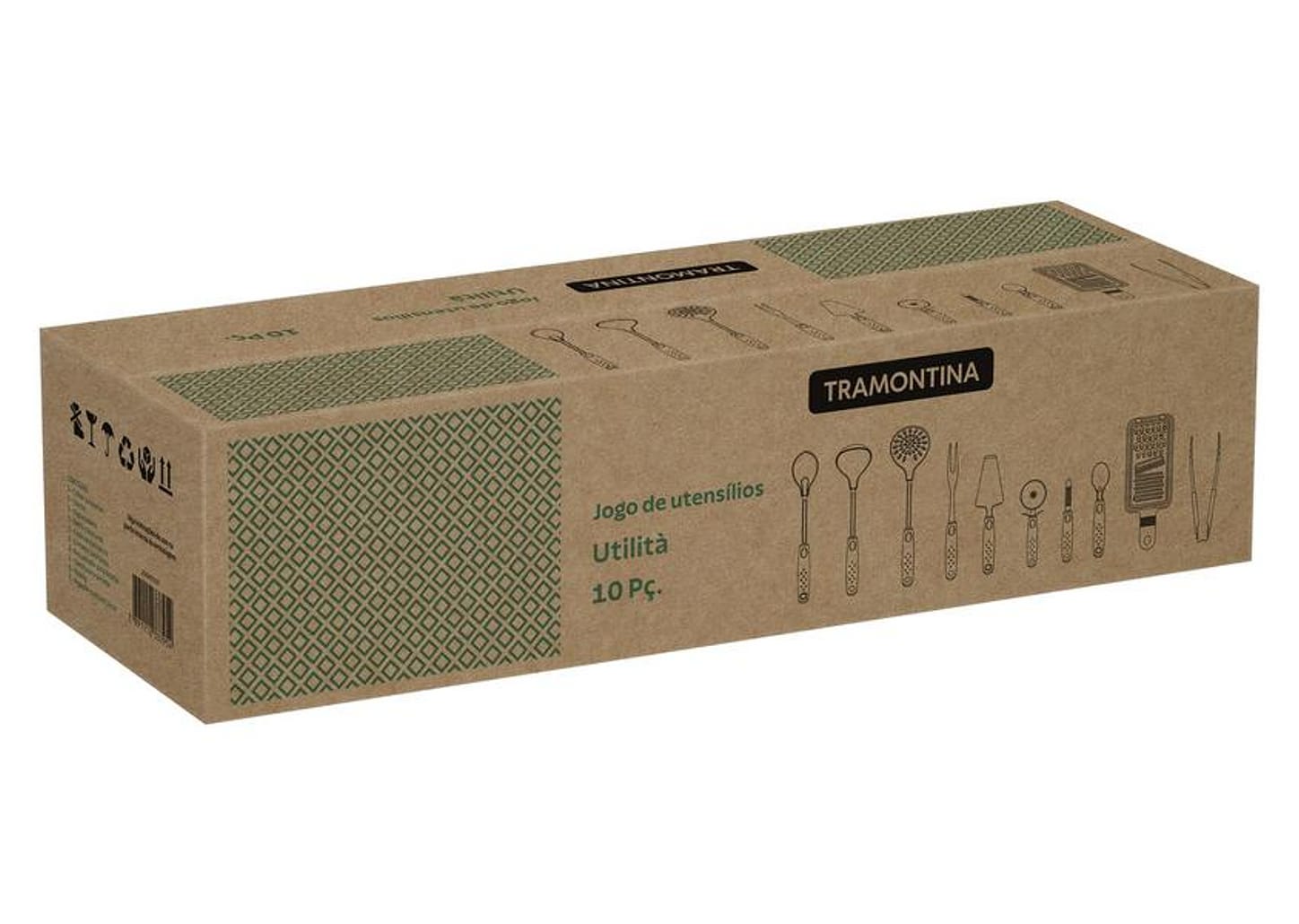 Conjunto de Utensílios Inox Tramontina Utilitá 10 Peças