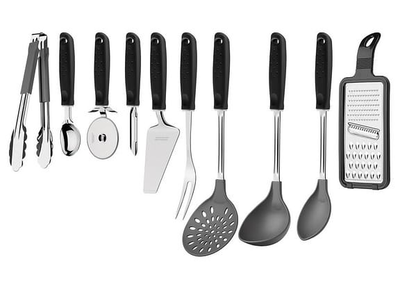 Conjunto de Utensílios Inox Tramontina Utilitá 10 Peças