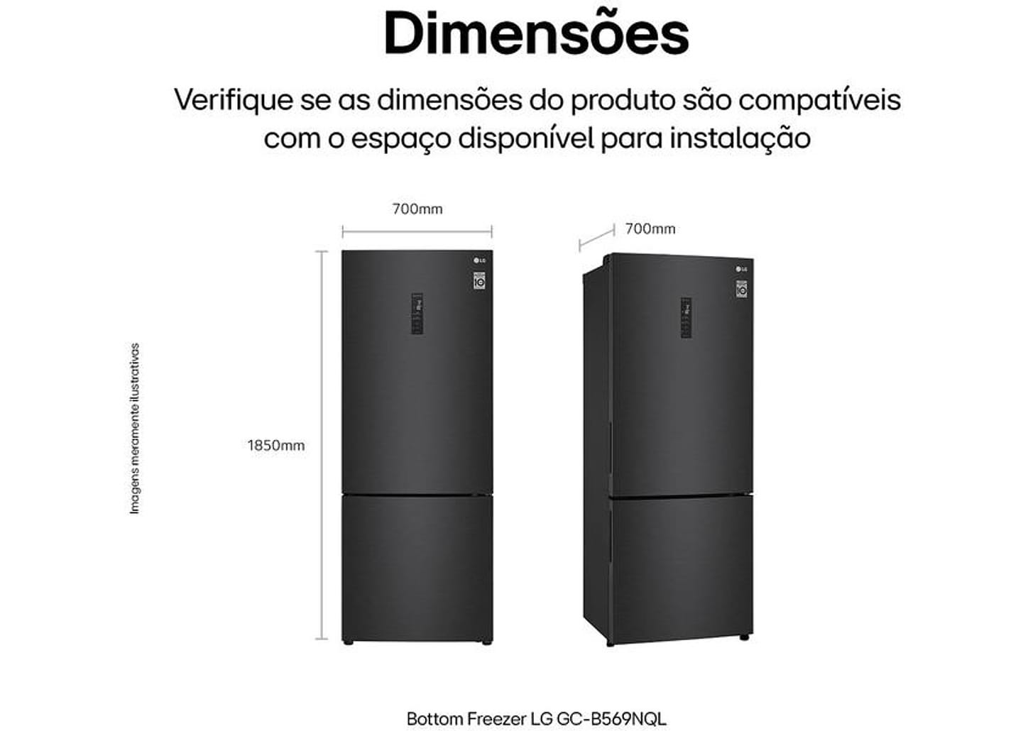 Geladeira/Refrigerador LG Frost Free Smart Preta 451L Inox Look GC-B569NQL2.AMCGSBS