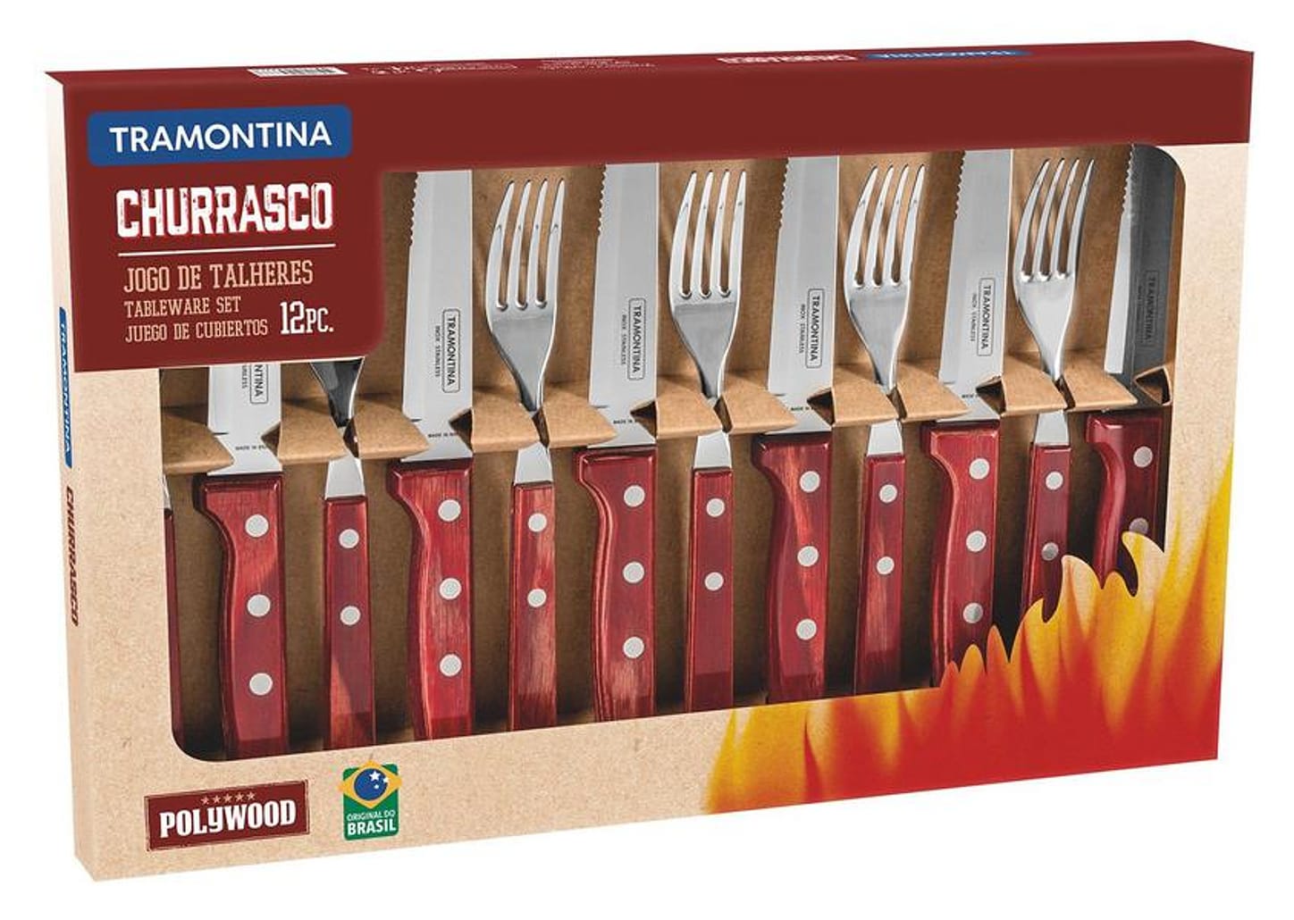 Conjunto de Talheres Tramontina 12 Peças Polywood