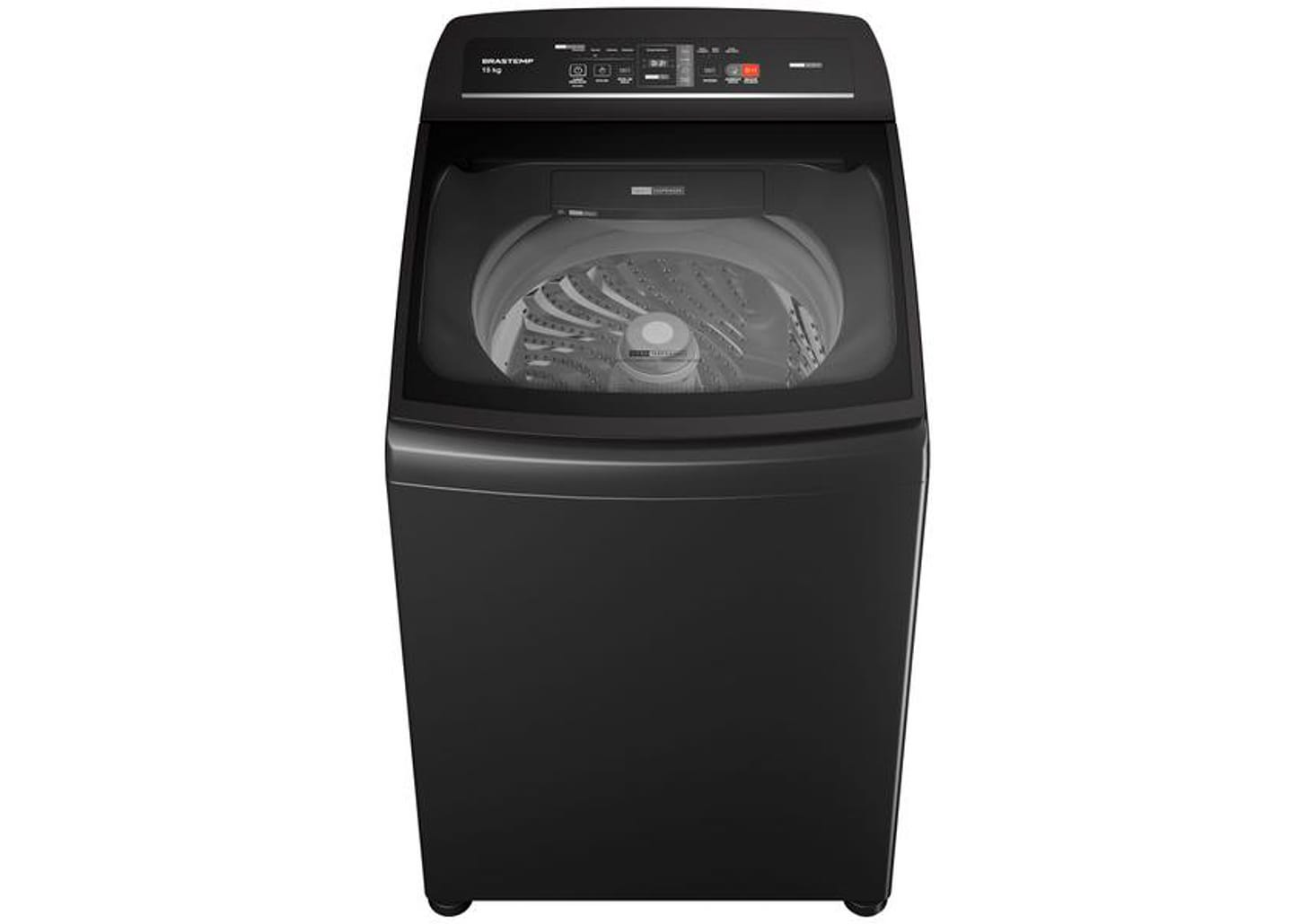 Lavadora de Roupas Brastemp 15kg Cesto Inox 4 Programas de Lavagem Cinza BWT15A9