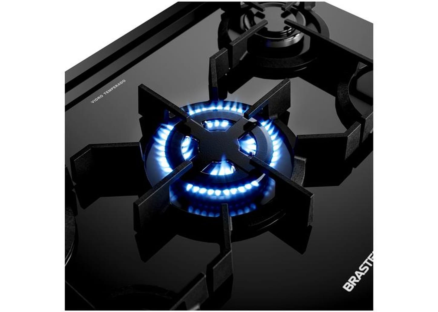 Fogão 5 bocas Brastemp Mesa de Vidro Preto Acendimento Automático BFS5LAE