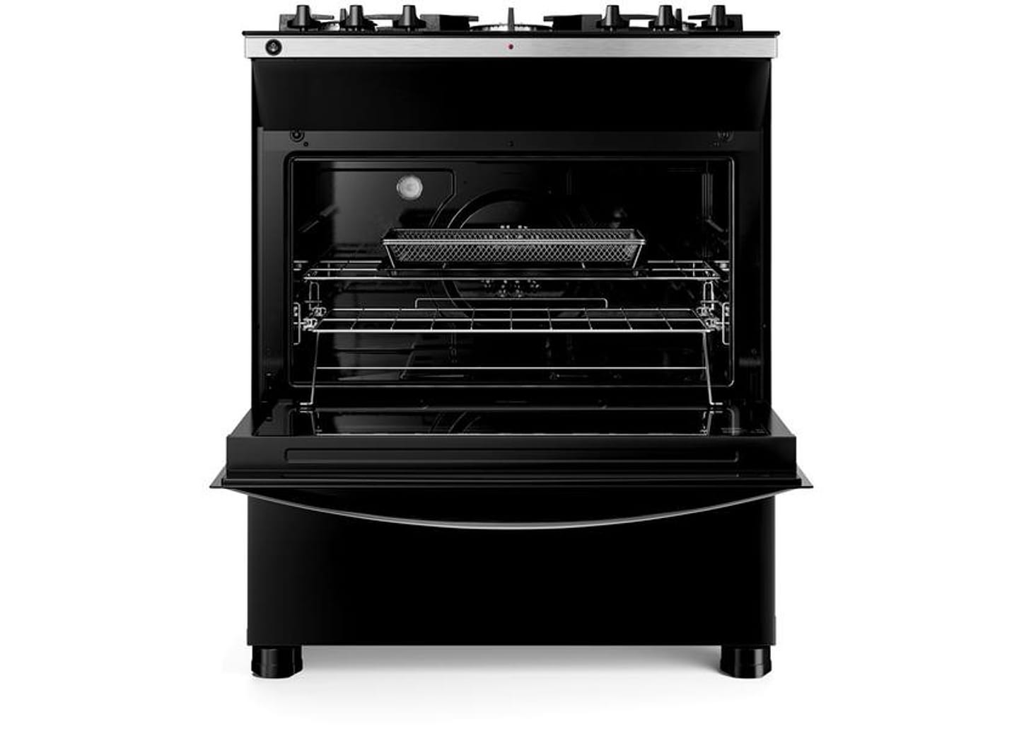 Fogão 5 bocas Brastemp Mesa de Vidro Preto Acendimento Automático BFS5LAE