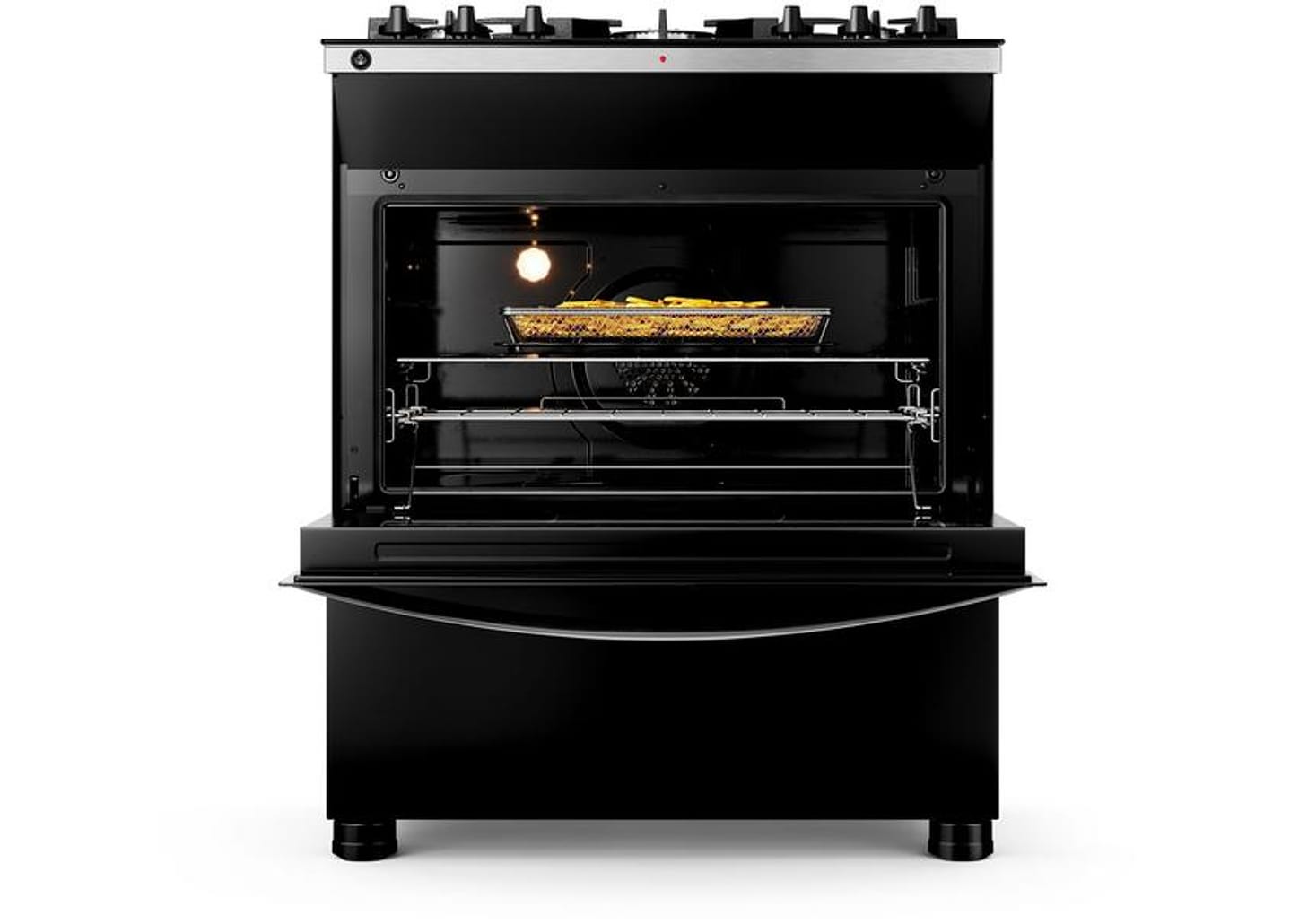 Fogão 5 bocas Brastemp Mesa de Vidro Preto Acendimento Automático BFS5LAE