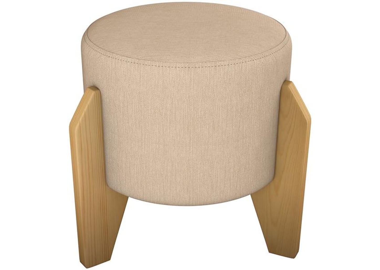 Puff Redondo Solteiro Areia Luxo Matrix