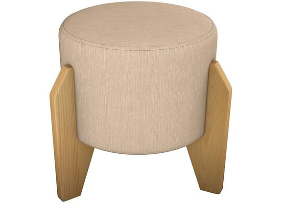 Puff Redondo Solteiro Areia Luxo Matrix