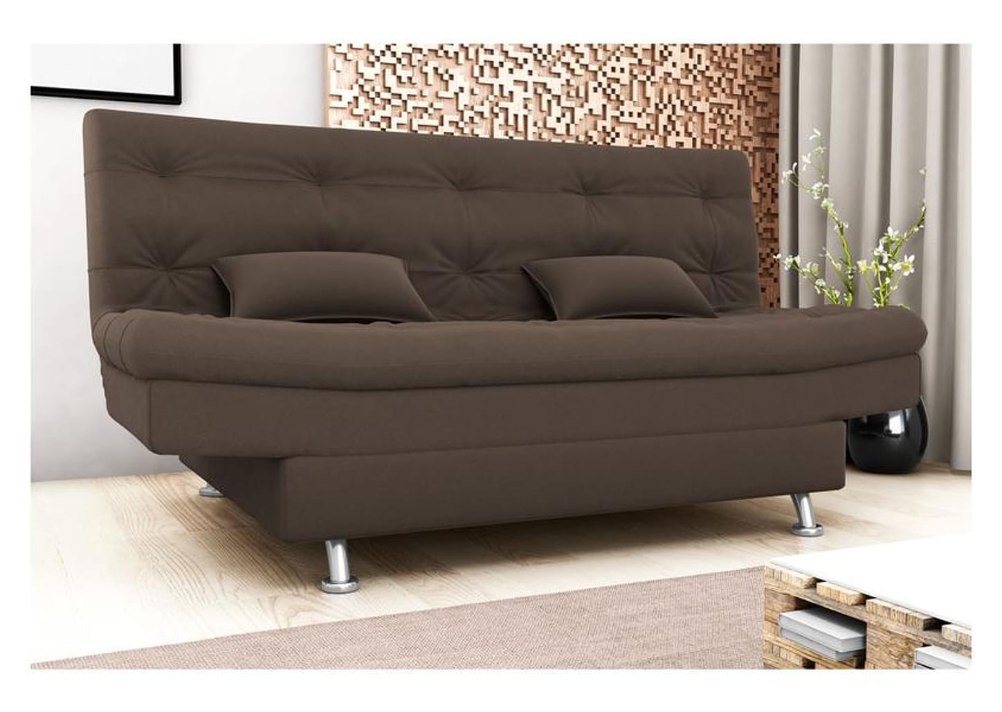 Sofá-cama 3 Lugares Casal Reclinável Veludo Matrix Salomé