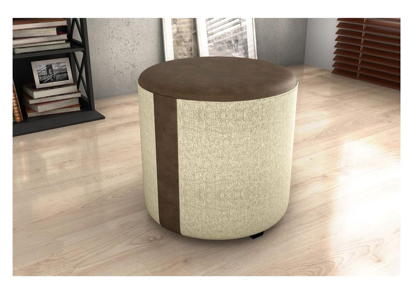 Puff Redondo Solteiro Whisk e Areia Copenhage Matrix