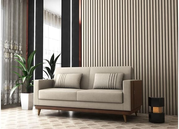 Sofá-cama 3 Lugares Casal Reclinável Linho Matrix Esther