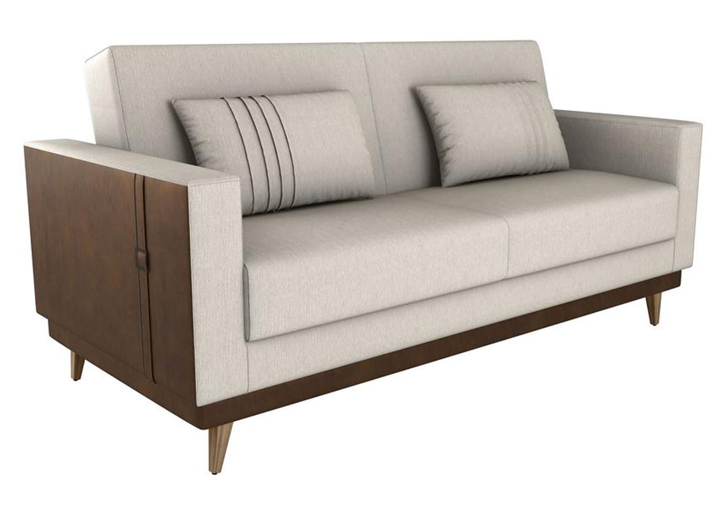 Sofá-cama 3 Lugares Casal Reclinável Linho Matrix Esther