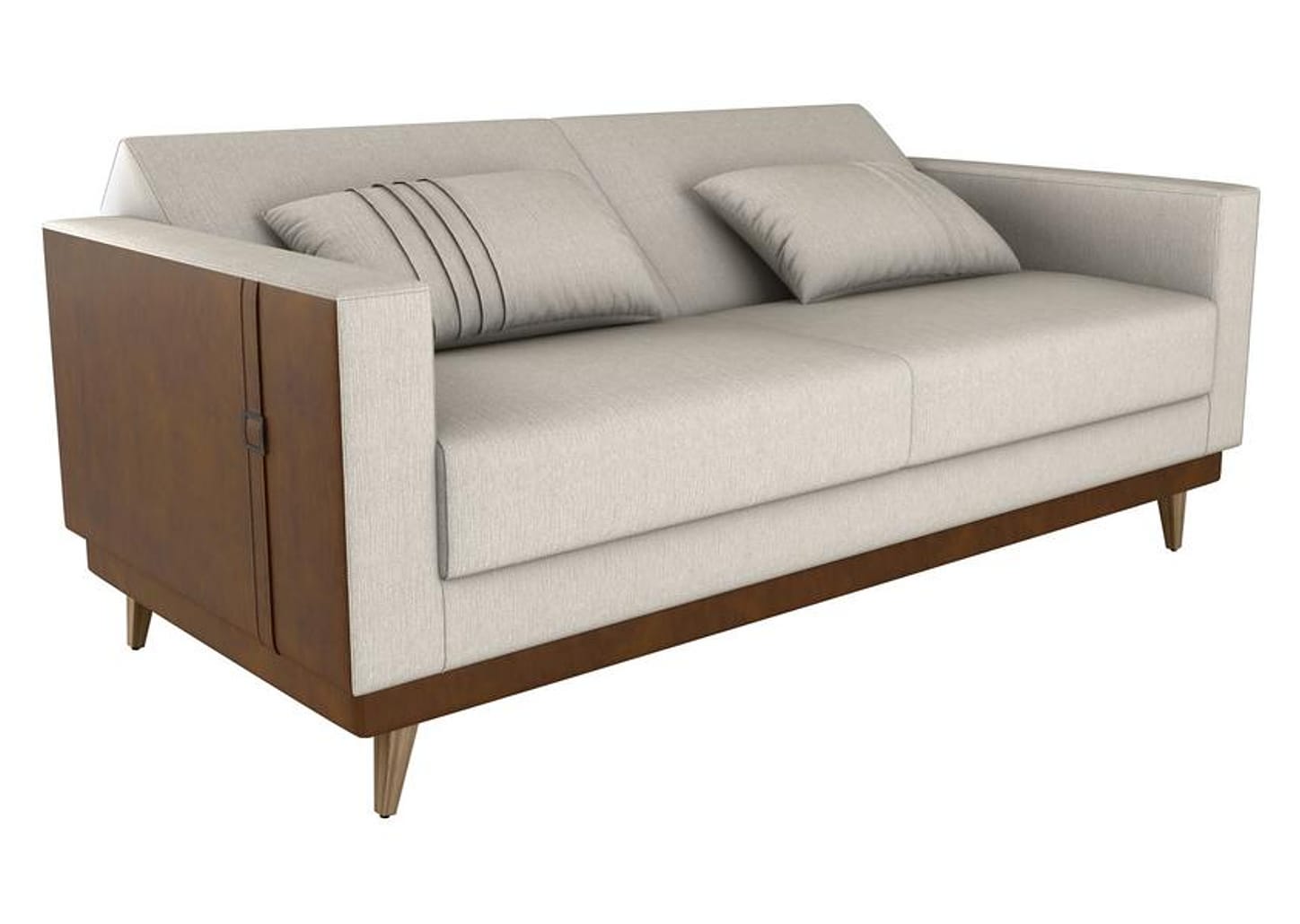 Sofá-cama 3 Lugares Casal Reclinável Linho Matrix Esther