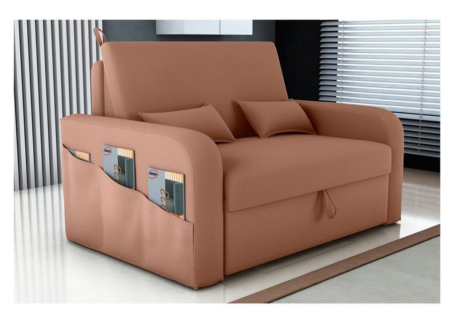 Sofá-cama 2 Lugares Casal Veludo Matrix Lady Dai