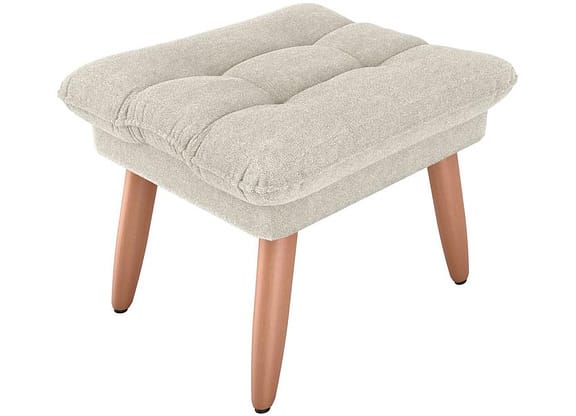 Puff Retangular Bege Nantes Matrix