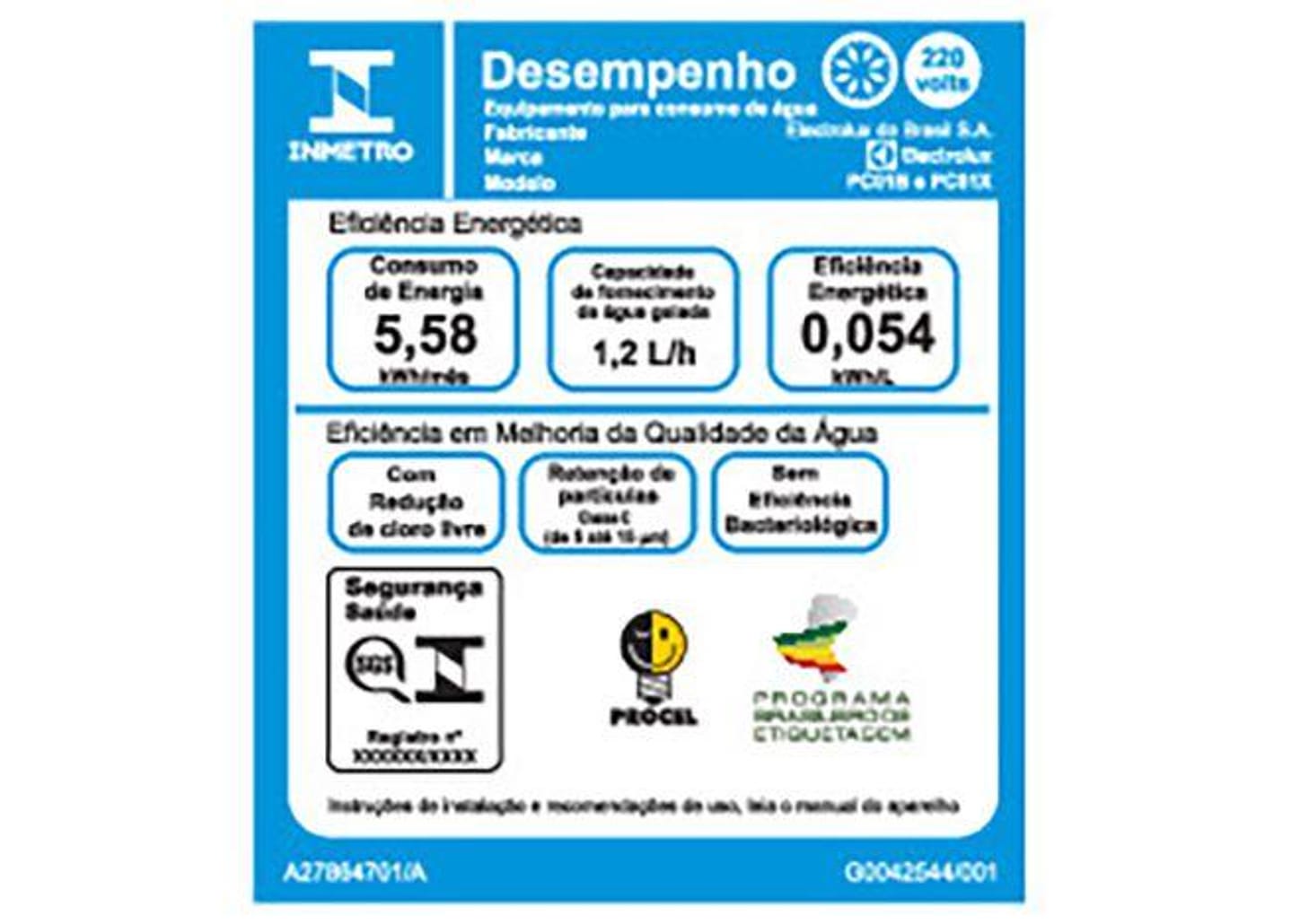 Purificador de Água Electrolux de Mesa Compressor Branco PC01B Água Gelada e Natural