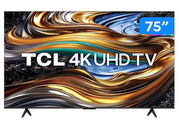 Smart TV 75" 4K UHD LED TCL 75P755 Wi-Fi Bluetooth 3 HDMI 1 USB