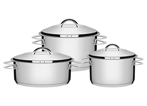 Jogo de Panelas Tramontina Solar 65510740 Inox - Fundo Triplo 3 Peças