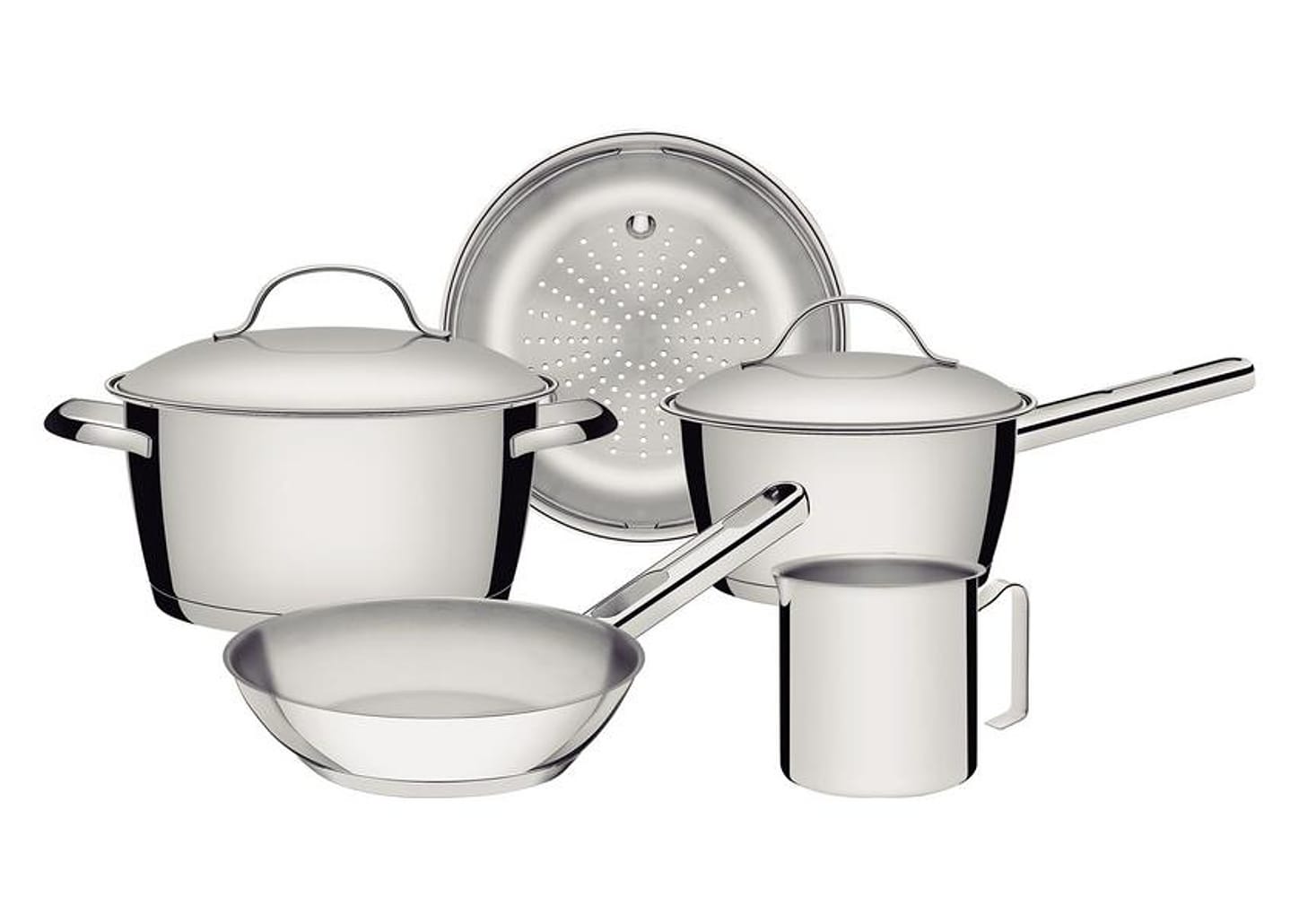 Jogo de Panelas Tramontina Inox Fundo Triplo 5 Peças Allegra