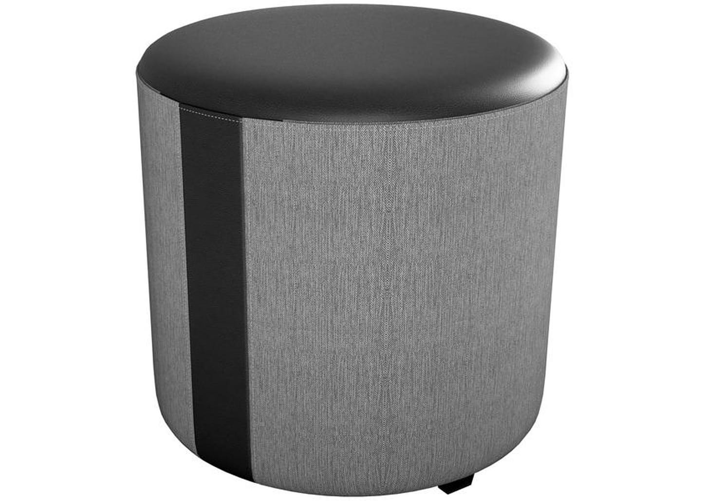 Puff Circular Solteiro Preto e Cinza Copenhage Matrix