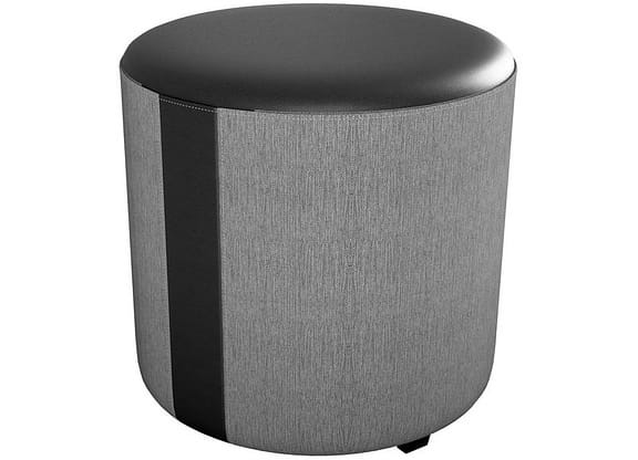 Puff Circular Solteiro Preto e Cinza Copenhage Matrix