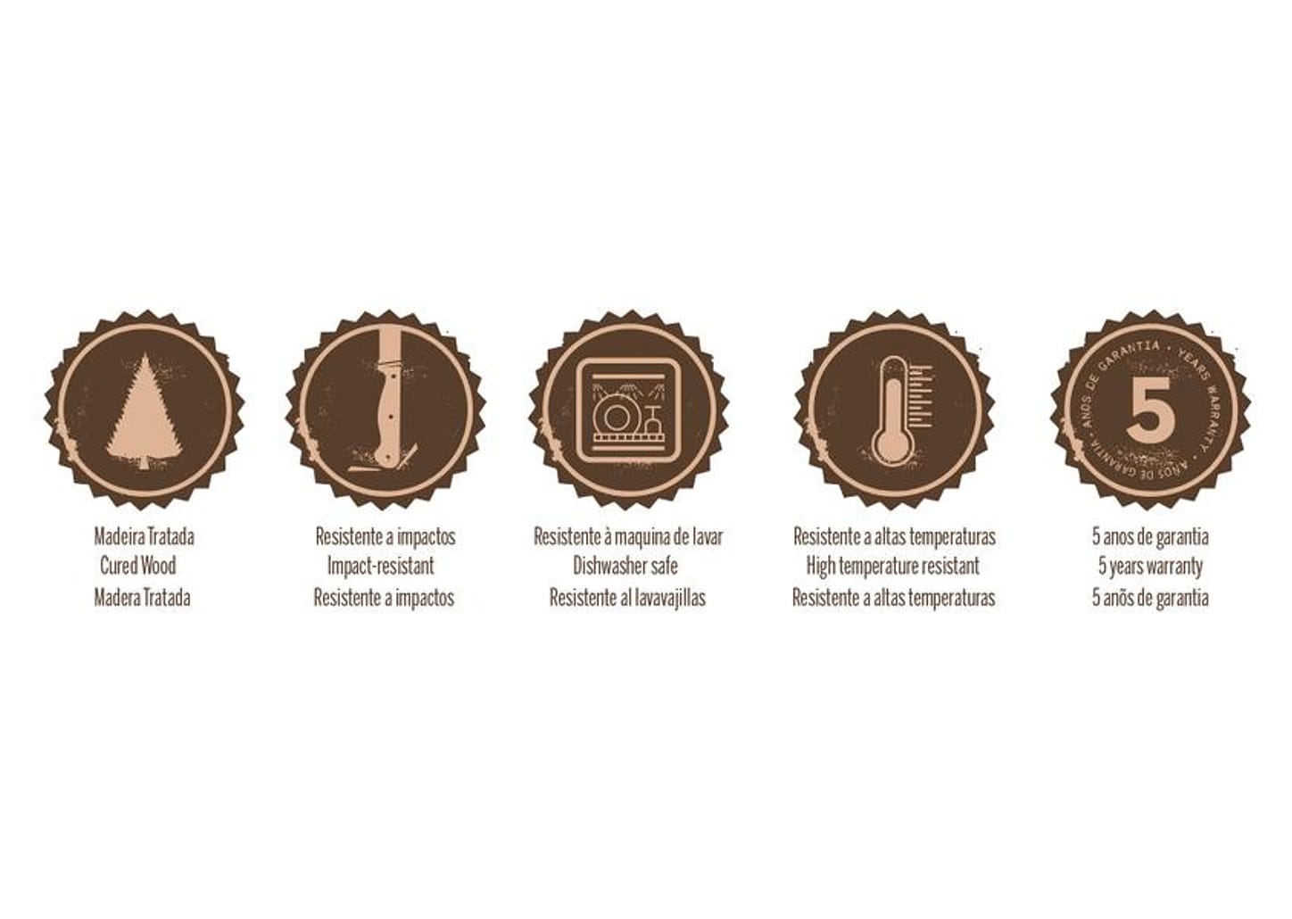 Jogo de Garfos Tramontina Inox Polywood 6 Peças