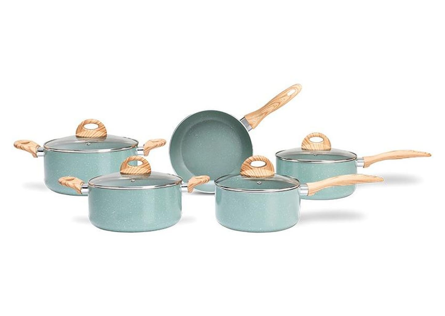 Jogo de Panelas Brinox de Alumínio Verde 5 Peças Botanika