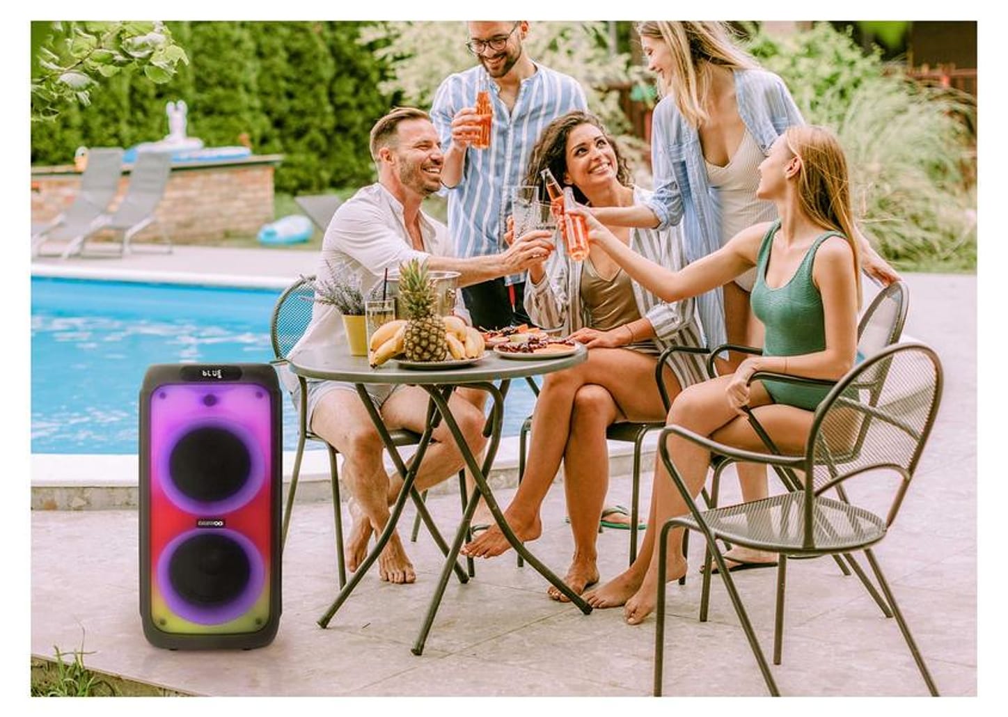 Caixa de Som Daewoo Partybox 2000 DW2000 Bluetooth Amplificada Portátil 1200W USB