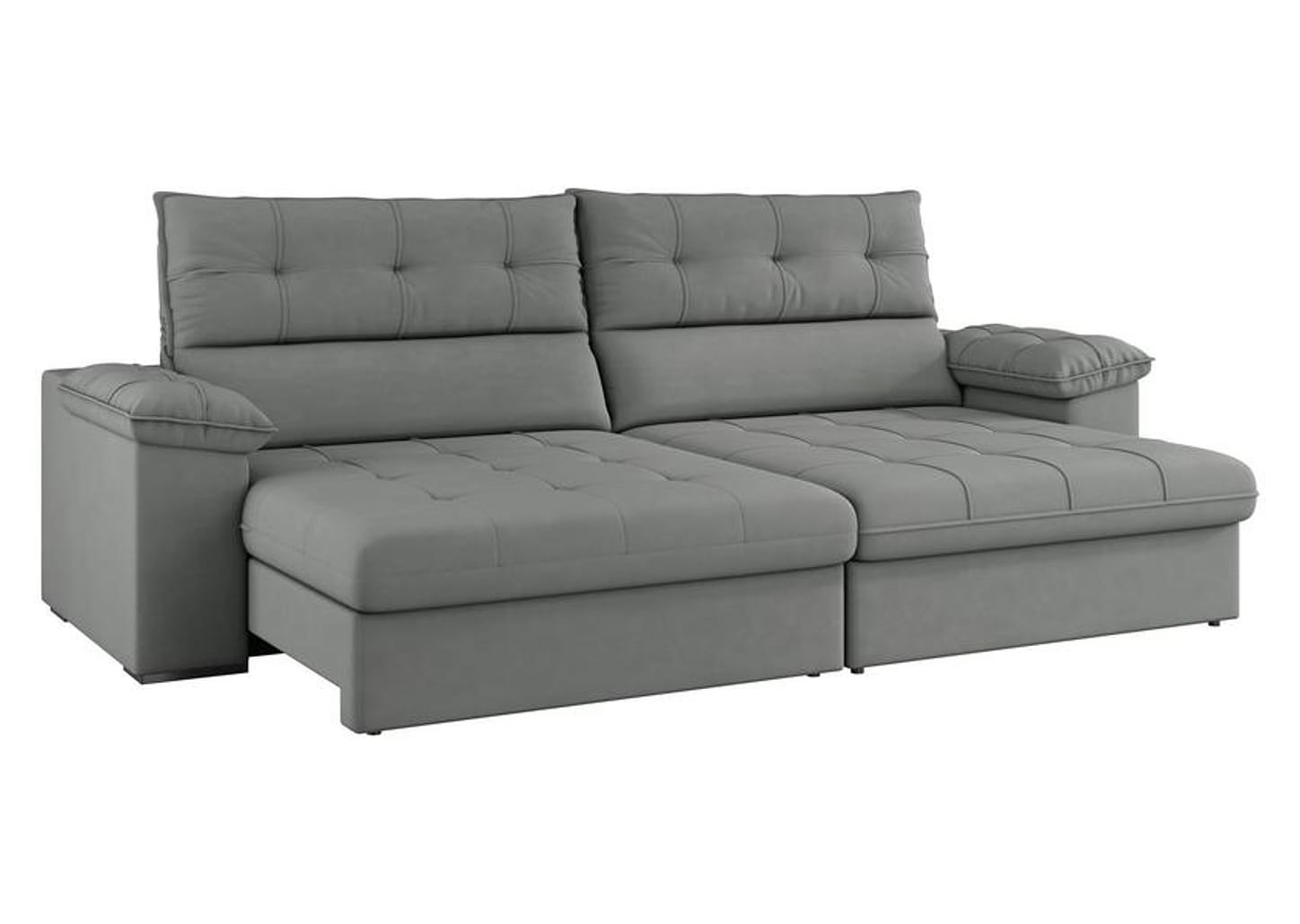 Sofá 4 Lugares Reclinável Suede Veludo Everest Flexforma Estofados