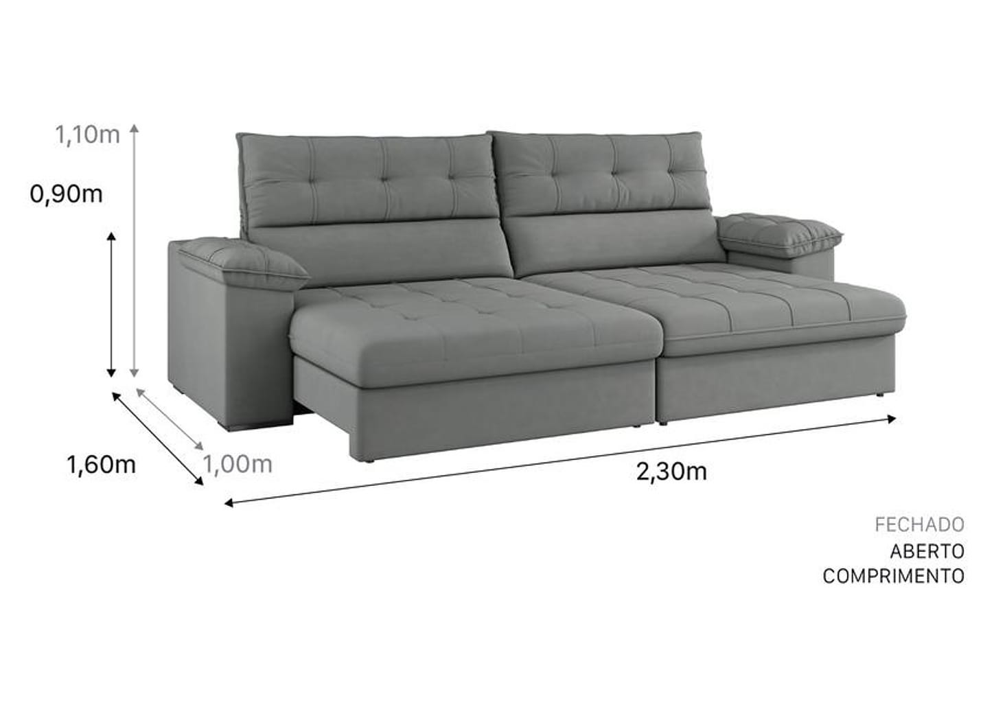 Sofá 4 Lugares Reclinável Suede Veludo Everest Flexforma Estofados