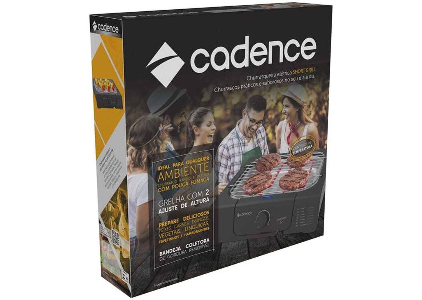 Grill Cadence Short Grill Quadrado 1200W