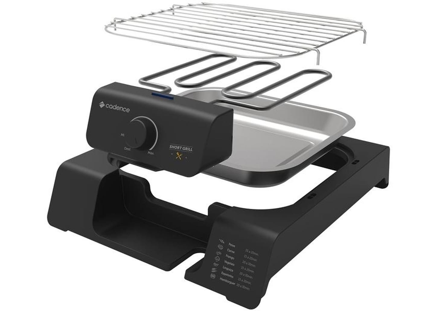 Grill Cadence Short Grill Quadrado 1200W