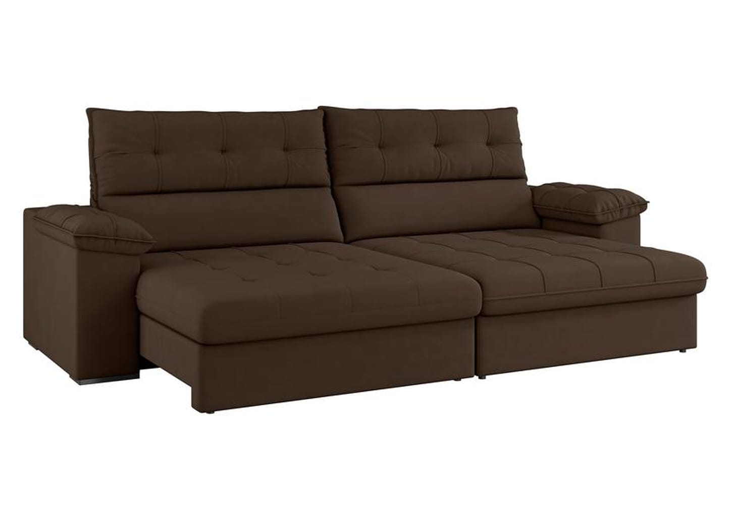 Sofá 4 Lugares Reclinável Suede Veludo Everest Flexforma Estofados