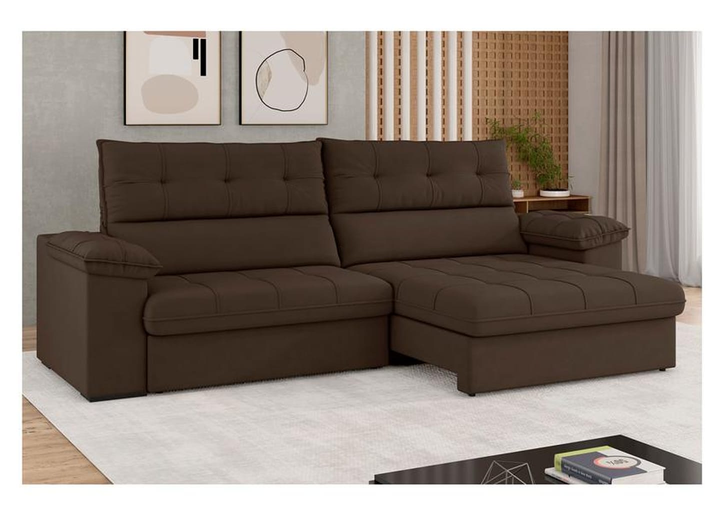 Sofá 4 Lugares Reclinável Suede Veludo Everest Flexforma Estofados