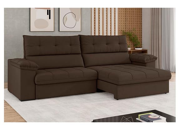 Sofá 4 Lugares Reclinável Suede Veludo Everest Flexforma Estofados