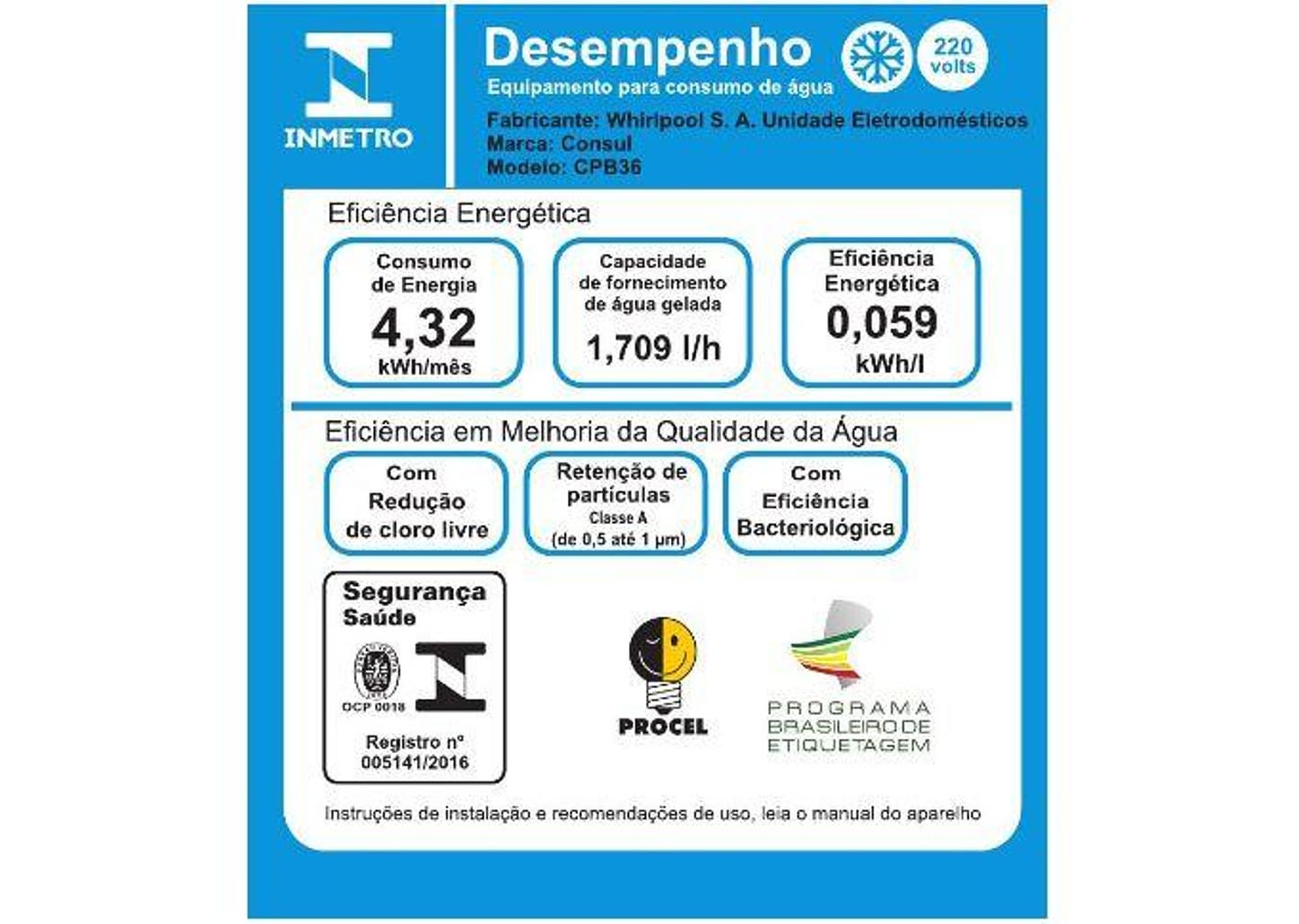 Purificador de Água Consul CPB36AF Com Refrigeração por Compressor Titanium