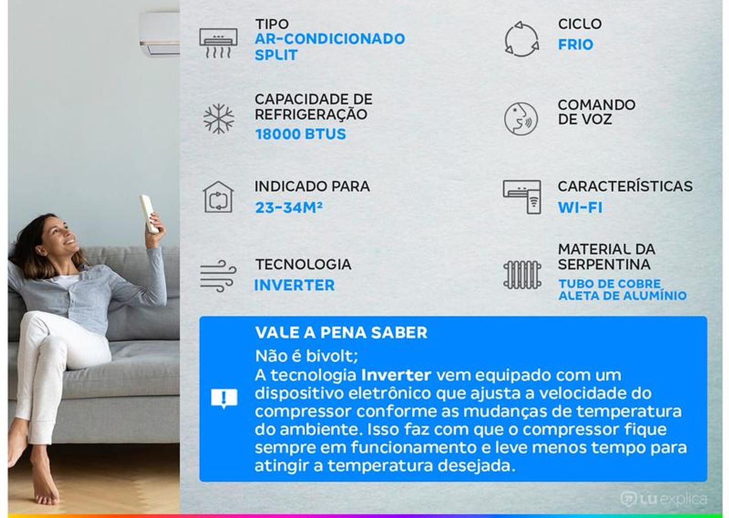 Ar-condicionado Split Gree Inverter 18.000 BTUs Frio G-Top Auto GWC18ATD-D6DNA1A