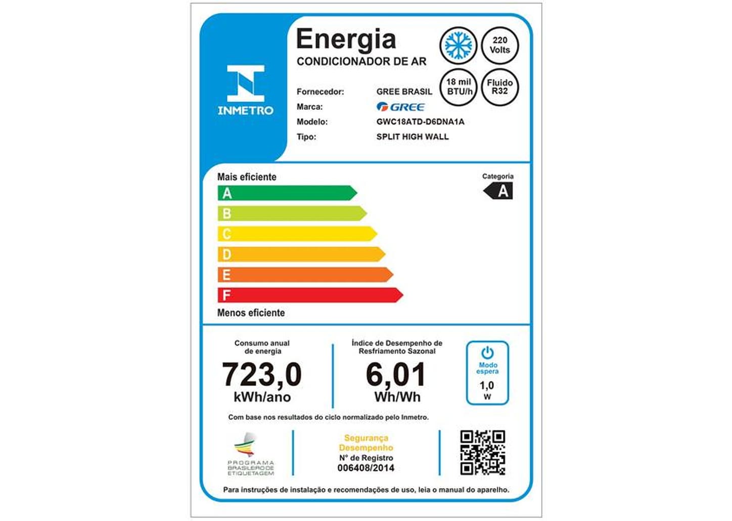 Ar-condicionado Split Gree Inverter 18.000 BTUs Frio G-Top Auto GWC18ATD-D6DNA1A