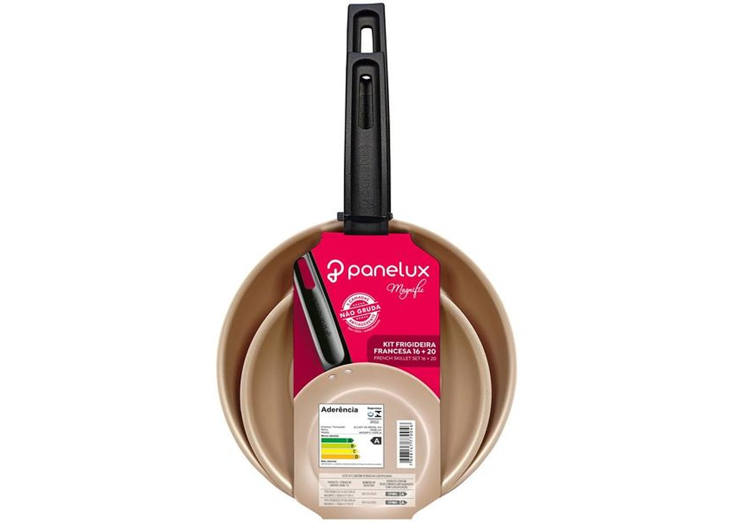 Conjunto de Frigideiras Antiaderente Panelux de Alumínio Magnific Cereja 2 Peças