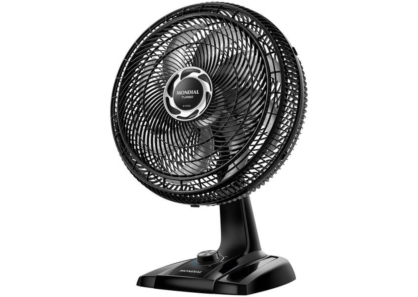 Ventilador de Mesa Mondial Turbo NVT-40-8P-B 40cm 8 Pás 3 Velocidades Preto e Prata