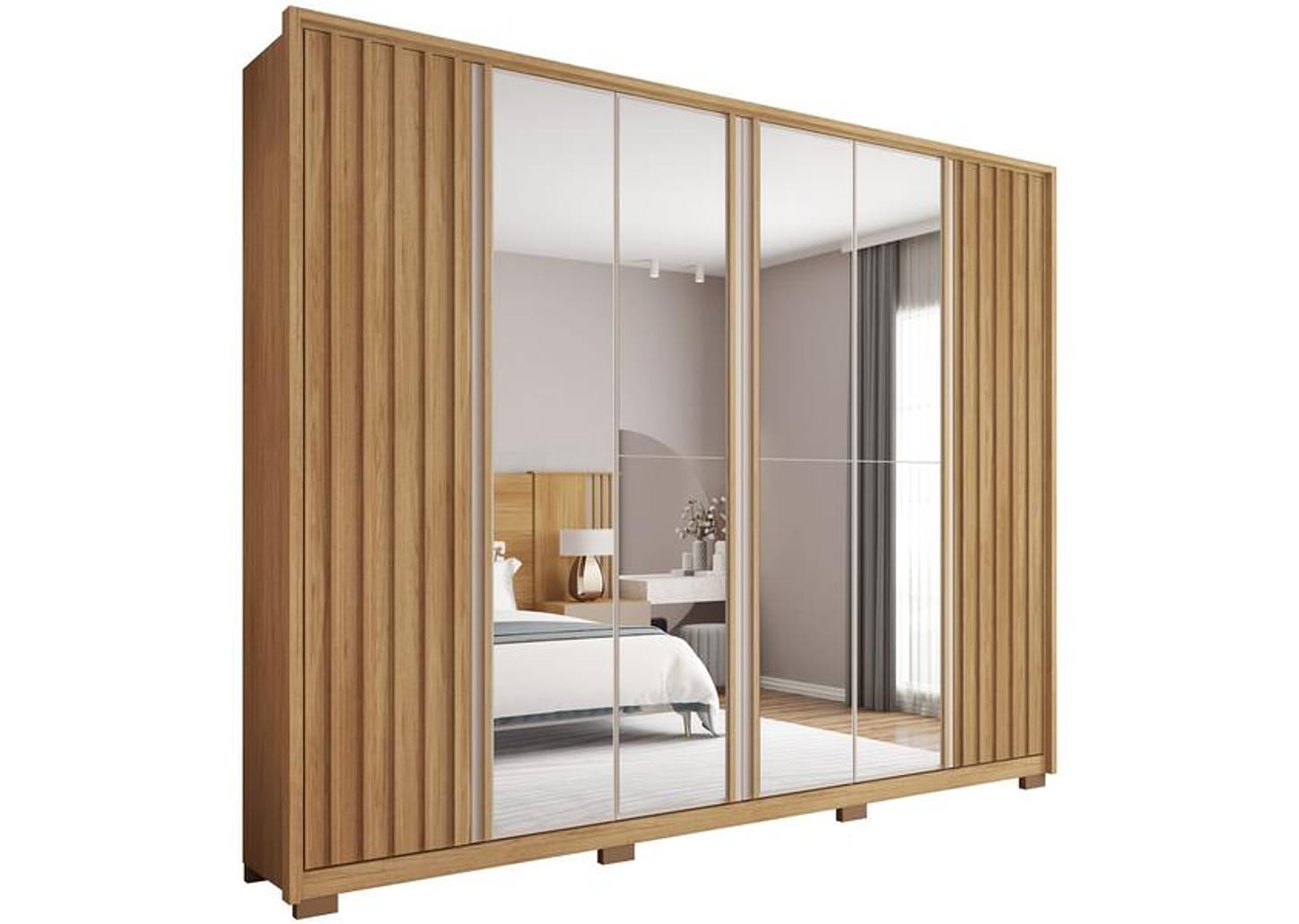 Guarda-roupa Casal com Espelho 6 Portas 6 Gavetas Caemmun Apollo