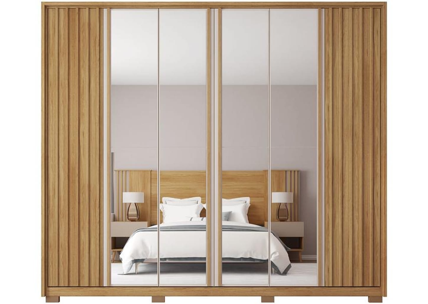 Guarda-roupa Casal com Espelho 6 Portas 6 Gavetas Caemmun Apollo