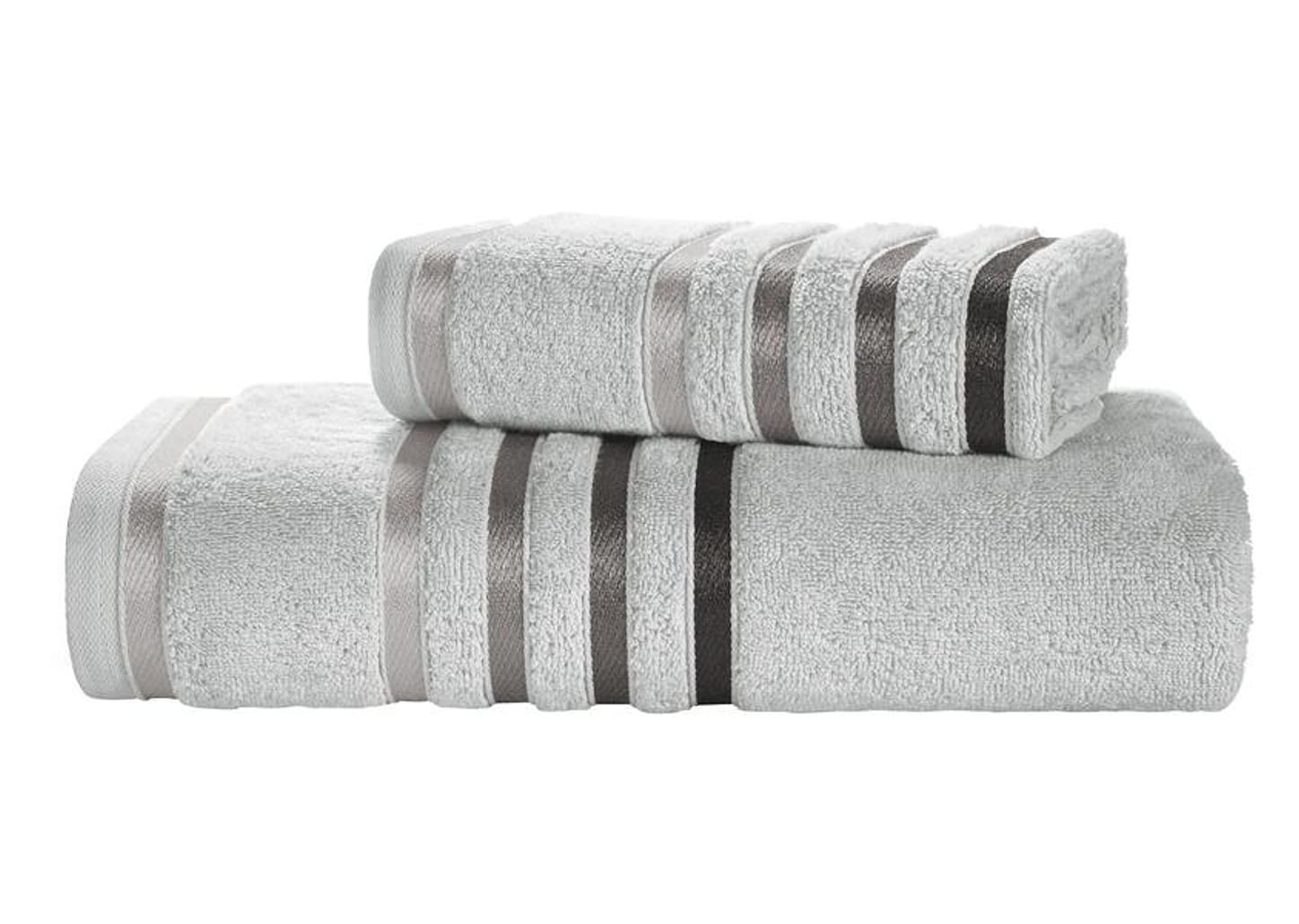 Jogo de Toalhas de Banho Karsten de Algodão e Poliéster Lumina Mineral 2 Peças